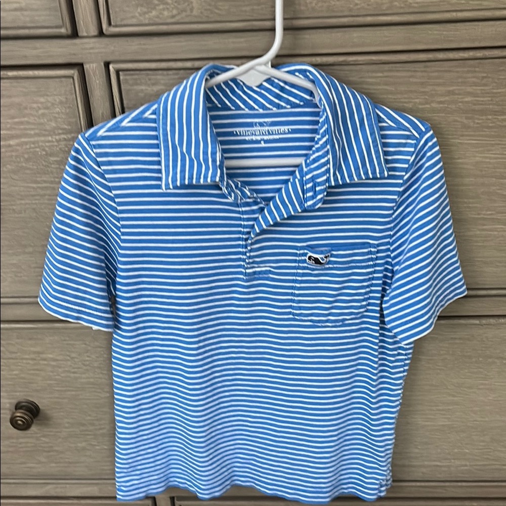 Vineyard Vines boys Blue and White Striped Polo Shirt